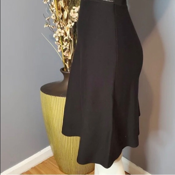 BCBGeneration Black w/ White V-Neck Sweater Dress  Fit & Flair Size Medium - Picture 8 of 13